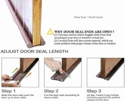 karan DC8.542 PACK OF 4 Easy to Install Magic Door Sealer Floor Mounted Door Stopper(Brown)