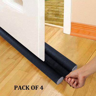 Digicom PACK OF 4 Door Bottom Sealing Guard Strip (Black ,39 Inch) Door Seal | Sound-Proof Reduce Noise Energy Saving Weather Stripping Door Mounted Door Stopper(Black)