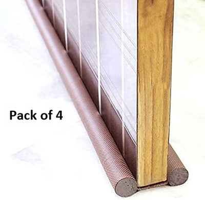 beatbox Door Bottom Sealing Strip Guard for Home Twin Under Door 39 Inch Pack Of 04 Door Mounted Door Stopper(Brown)