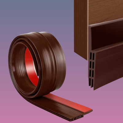 Telris BDST617 Chocolate Entrance Strip Strip Air Cover Tape Door Mounted Door Stopper(Brown)