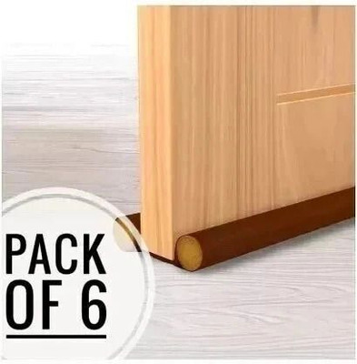 Santram Enterprises Door Stoppers | Seal | Closers |Bottom| (Pack of 6, 39 INCH) Durable Floor Mounted Door Sealing Strip Guard Floor Mounted Door Stopper(Brown)