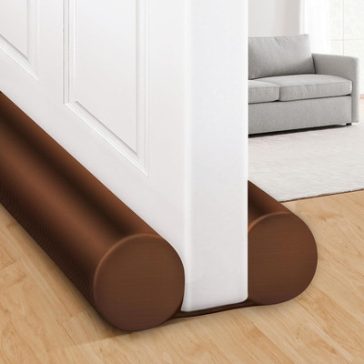 Bonfire Door Draft Guard, Brown Fabric Cover, Washable, Durable & Easy to Install Pack-1 Under Door Noise Blocker & Energy-Saving Seal, Prevents Dust, Cold Air & Insects Door Mounted Door Stopper(Brown)