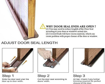 Croon nw- FK 36 - 4 (pack of 4 )Door Bottom Sealing Strip Guard for Home/Office _n125 Floor Mounted Door Stopper(Brown)