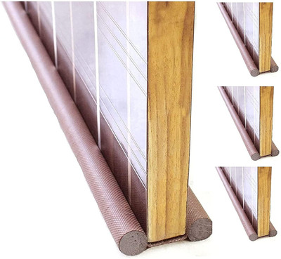 Trendiee Store Door Guard Gap Filler for Door Bottom Seal Strip (Pack of 3) DOOR-GAP-3PC Floor Mounted Door Stopper(Brown)