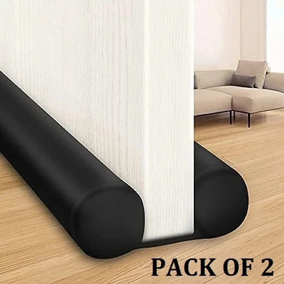 ZUDORA Door Bottom Sealing Guard Strip (Pack of 2) (Black, 39 Inch) Durable Floor Mounted Door Sealing Strip Guard Door Mounted Door Stopper(Black)
