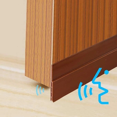 BAHUNAMI Door Bottom Sealing Strip for Home Protector Weather Stripping Door Seal Strip for Air Gap Cockroach Insect Bug Draft Stopper Floor Mounted Door Stopper(Brown)
