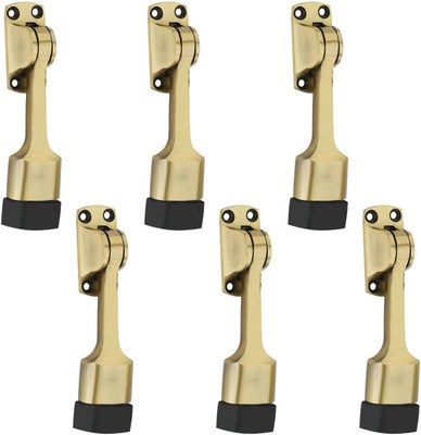 URIM Heavy Duty 5 inch Door Stopper with Strong Rubber Grip for Home-Office 5 inch Kick Down Door Stopper with Strong Rubber Grip Door Mounted Door Stopper(Gold)