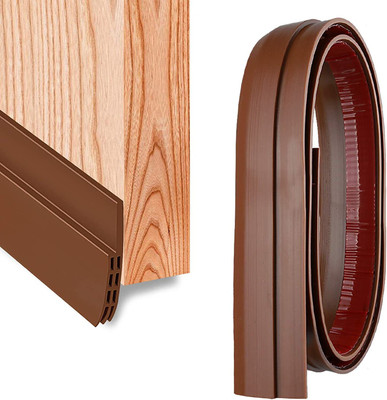 MAAUVTOR Door Bottom Seal Strip |Self Adhesive Door Seal Bottom | Waterproof & Soundproof Weather Stripping Door Seal Strip for Air Gap Cockroach Insect Bug Draft Stopper Door Mounted Door Stopper(Brown)