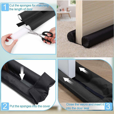 SJK (PACK OF 1)Door/Window Bottom Sealing Strip Guard /Sound & Dust Proof x3.1244 Floor Mounted Door Stopper(Brown)