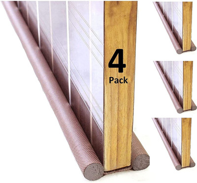 kudarat (pack-4)Door Safety Guard For Protection from Dust, Heat Cold ,Harmful Viruses . Door Mounted Door Stopper(Brown)
