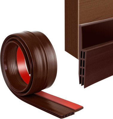 Sellzino Silicone Self Adhesive Door Bottom Sealing Strip Guard For Home Door Protector Silicone Self Adhesive Door Bottom Sealing Strip Guard For Home Door Protector Door Mounted Door Stopper(Brown)