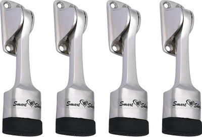 Smart Shophar SHA30ST-VANI-SL05_P4 Aluminium Alloys Vanilla Door Stopper 5 inches Pack of 4 Door Mounted Door Stopper(Silver)