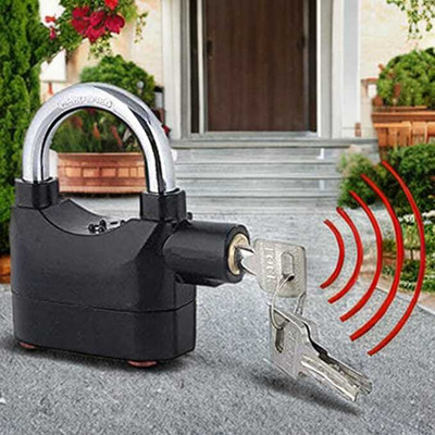 Rosario Anti-Theft Motion Sensor Alarm Pad Lock with 3 Keys 110 dB Siren Lock Door & Window Door Window Alarm(SIREN)