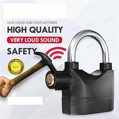 Baye Anti Theft Motion Sensor Alarm Lock Alarm Lock Padlock Anti-Theft Wheel Lock(Black)