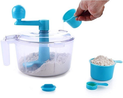 Onprix Plastic 3 In 1 Manual Automatic Atta Roti Dough Maker With Measuring Cup Plastic Automatic Dough Maker(Blue)
