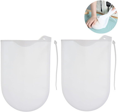 HASTHIP Reusable Silicone Kneading Bag for Bread Pastry Pizza Tortilla Flour Mixing Silicone Detachable Dough Maker(Clear)
