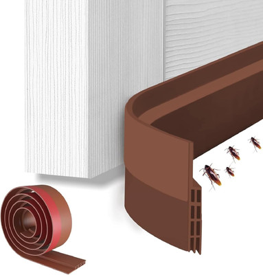LILA ENTERPRISE Silicon Door Bottom Sealing Strip | Protector from Cockroach,Bugs, Air & Dust Silicon Door Bottom Sealing Strip Door Mounted Door Stopper(Brown)