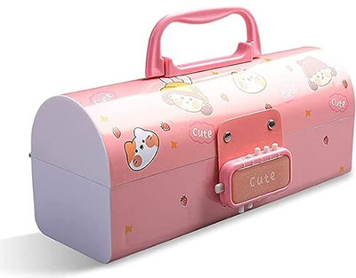 PAVITYAKSH PINK PASSWORD PENCIL BOX Stationary Organizer Case for Kids Drafting Compass Set(Number of 1)