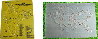Chaurasiatech Plastic Stencil MAP India And World Drafting Compass Set(Number of 2)