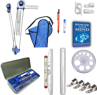 Book birds Mini drafter, Geometry box, drawing stationery items combo set 2 for Engineering Drafting Compass Set(Number of 9)