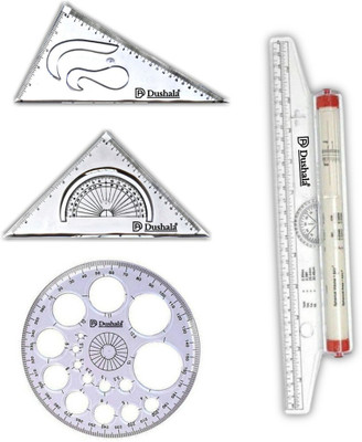 DUSHALA Set squares, Pro circle, Roller scale for Engineering drawing / Professional Drafting Kit(Pack of 4)