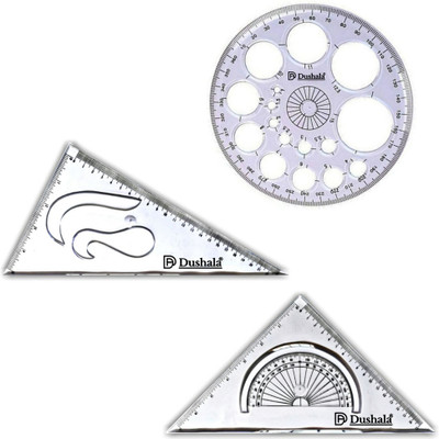 DUSHALA Pro circle, Set squares for Engineering drawing / Professional Drafting Kit(Pack of 3)