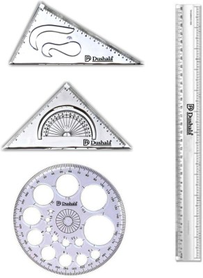 DUSHALA Set squares, Pro circle, Log scale for Engineering drawing / Professional Drafting Kit(Pack of 4)