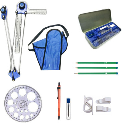 DHAVLO Mini Drafter, Geometry Box, Pro Circle and Accessories, Complete Engineering Drafting Kit(Pack of 1)