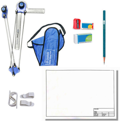DUSHALA Mini drafter set and 10 Engineering Drawing sheets Drafting Kit(Pack of 5)