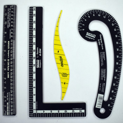 prabhas designs L Square armhole curve Designer curve Straight scale combo 4 Drafting Kit(Pack of 4)