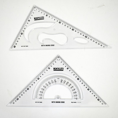 prabhas designs S S mart Set Square 25 X 30 cm Right angle triangle with Protractor Combo Drafting Kit(Pack of 2)