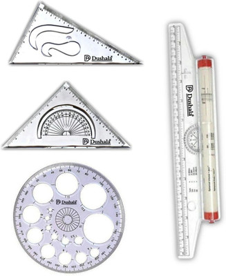 Book birds Pro circle, set squares, Roller scales for Engineering drawing Drafting Kit(Pack of 4)