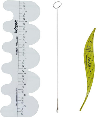 LECRAFT Tailoring Tools Kit | Scallop Ruler, Loop Turner, S Scale Set of 3 pieces Sewing Kit