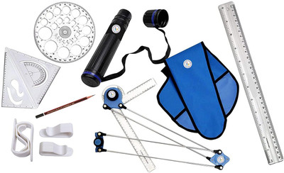 Moin Mini Drafter, Sheet Container Tube, Scale, Procircle, Set Square & Board Clips Drafting Kit(Pack of 8)