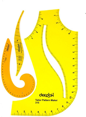 BharatSS Tailor's Pattern Maker , Yellow French Curve and Arm Hole Curve Scale 3 pcs Drafting Kit(Pack of 3)