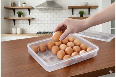 MAXTID Plastic 24 Grid Stackable Egg Storage Box Useful for Poultry Storage Basket(Pack of 1)