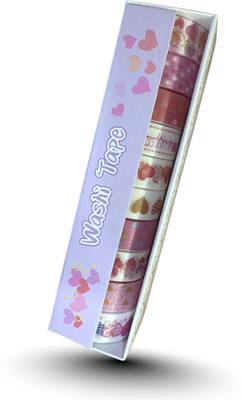 CRAFTY CUDDLE Aesthetic Washi Tape Set for Art & Craft | Decorative Tape for Artbooks Drafting Tape(30 mm x 3 m)