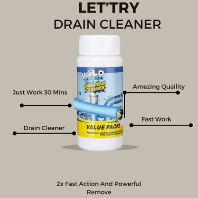 MOKSH ENTERPRISEE Drain Cleaner Powder Effective Sink Cleaner Drain Blockage Remover Powder Drain Opener(110 g)