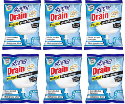 Drainex Instant Drainage Block Remover Drain Cleaner Drainer Powder Powder Drain Opener(50 g, Pack of 6)