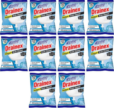Wellflex Drainage Block Remover Washbasin Cleaning power pipe sinks cleaner (pack of 10) Powder Drain Opener(500 g, Pack of 10)