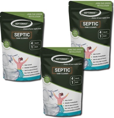 Septomax Septic Tank Cleaner Breaks Down Waste, Eliminates Odors Powder Drain Opener(1.5 kg, Pack of 3)