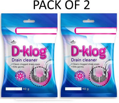 Pidilite D-Klog Drain Cleaner Powder ,Removes Clogs,Blockages in Washbasin Powder Drain Opener(40 g, Pack of 2)