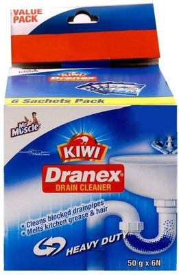 Kiwi Dranex Drain Cleaner 50 g (Pack of 6) Powder Drain Opener(6 g, Pack of 6)