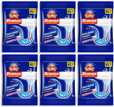 Kiwi Dranex Drain Cleaner 50g*6N Powder Drain Opener(300 g, Pack of 6)