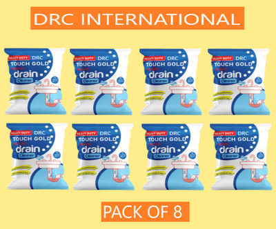 DRC_INTERNATIONAL Instant Drainage Block Remover Drain Cleaner Removes Clogs, Blockages in Sinks Powder Drain Opener(400 g, Pack of 8)