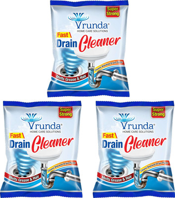 vrunda Drainex Instant Drainage Block Remover Drain Cleaner Drain Opener(50g,Pack3) Powder Drain Opener(150 g, Pack of 3)