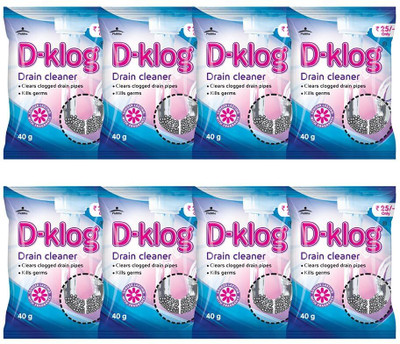 Dklog Powder (40g x 8 Units) Powder Drain Opener(320 g, Pack of 8)