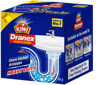 Kiwi Dranex Drain Cleaner, Removes Clogs & Blockages in Just 30 Minutes Powder Drain Opener(300 g, Pack of 6)