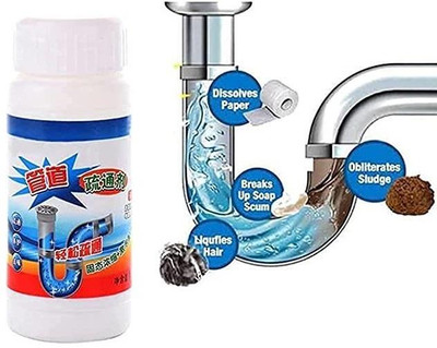 Hoaxer Pipe Dredging Agent Sewer Toilet,Kitchen Powder Drain Opener(110 g)