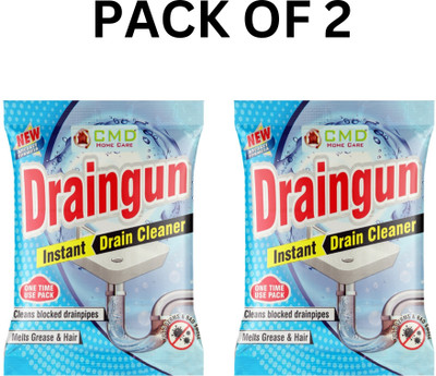 CMD HOME CARE Draingun instant Block Remover, Removes Clogs, Blockages in Sink & Drain Cleaner Powder Drain Opener(100 ml, Pack of 2)